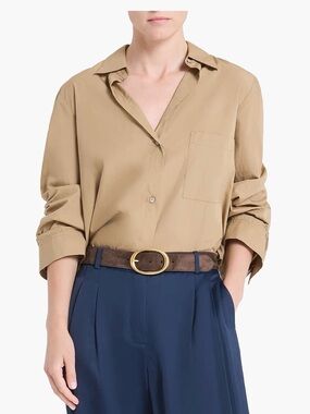 TWP Classic Tan Button-Up Shirt 100% Silk